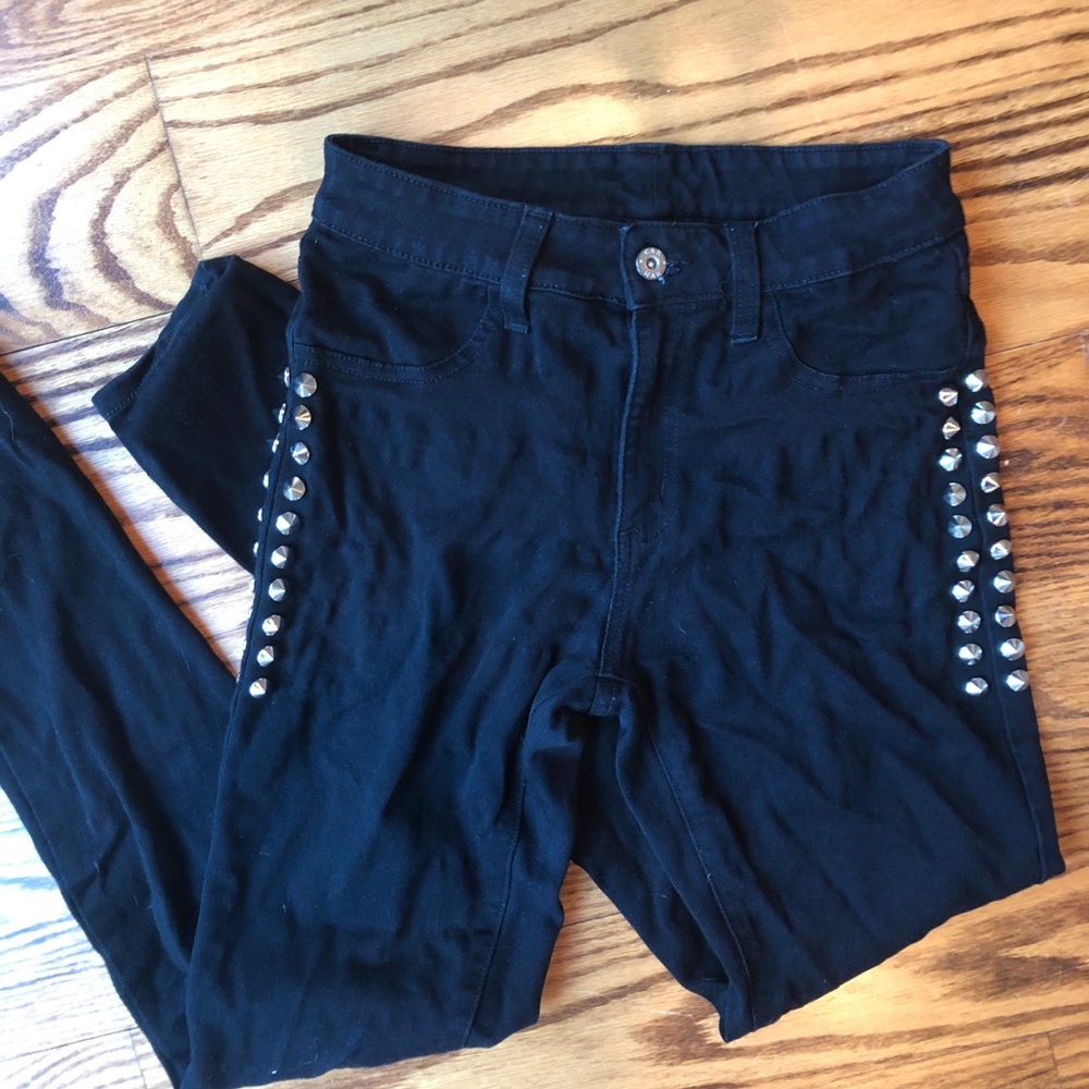 High-waisted Carmar LF jeans w/studs